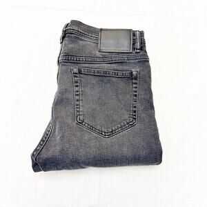 Acne Studios High Rise Button Fly Denim Jeans Straight Black Wash Size 30 Italy